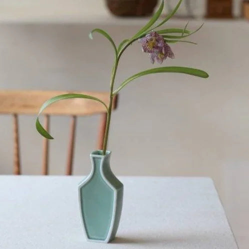 Umrandete Vase "hanairo" Senfgelb Matt-Oda Pottery-Tokoro