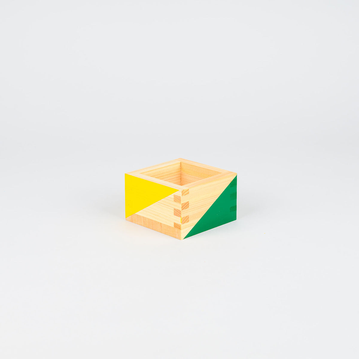 Bunte Sake-Holzbecher Masu 'Gimapop' | Ohashi Ryoki-Ohashi Ryoki-Gelb x Grün-Tokoro