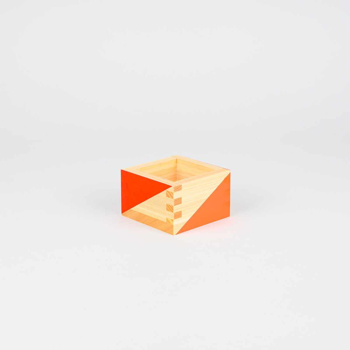 Bunte Sake-Holzbecher Masu 'Gimapop' | Ohashi Ryoki-Ohashi Ryoki-Rot x Orange-Tokoro