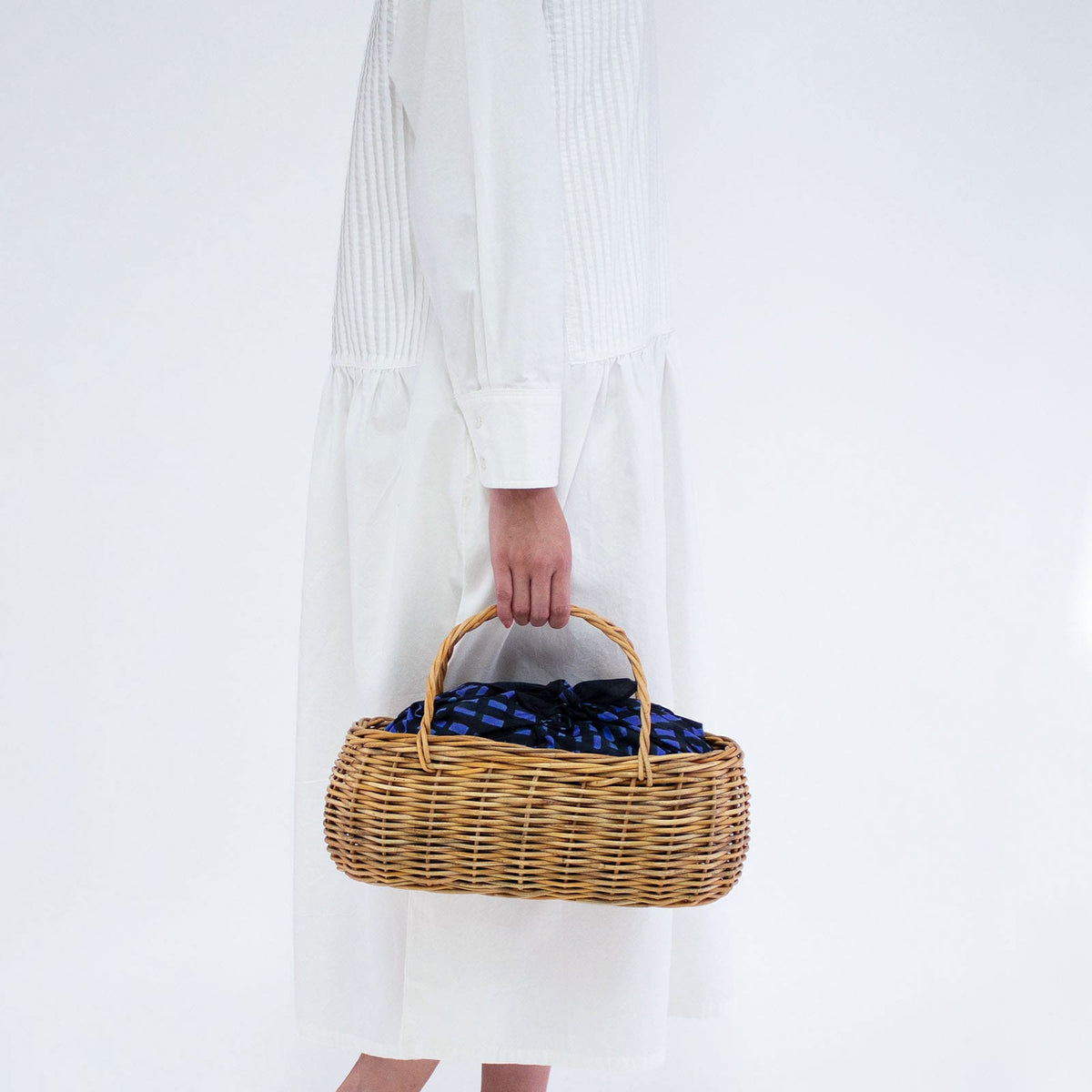 Furoshiki M 'Sora Check' - minä perhonen | Musubi-Furoshiki-Furoshiki-Schwarz x Blau-Tokoro