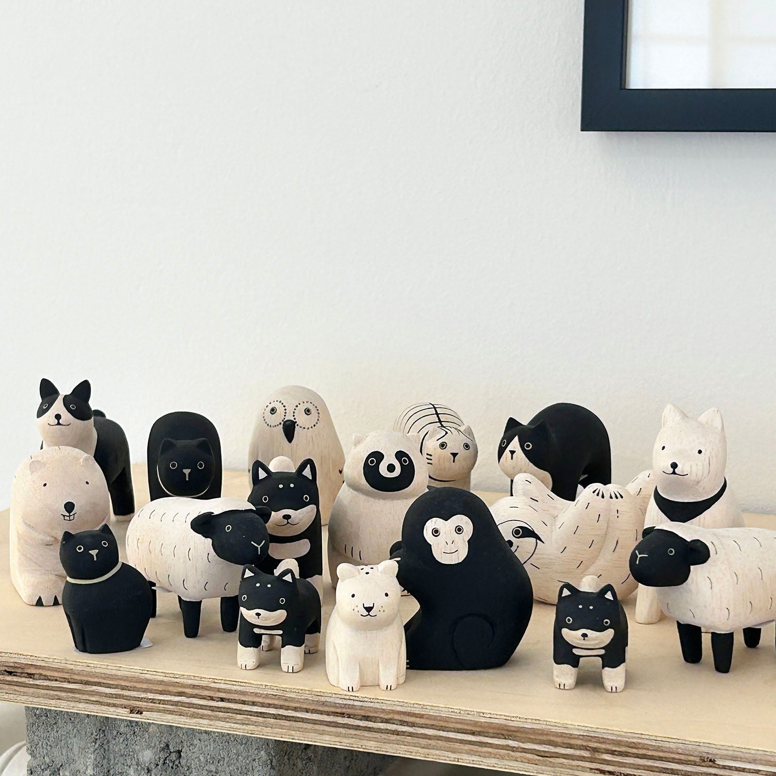 T-lab wood animal figure cat dog tiger sheep