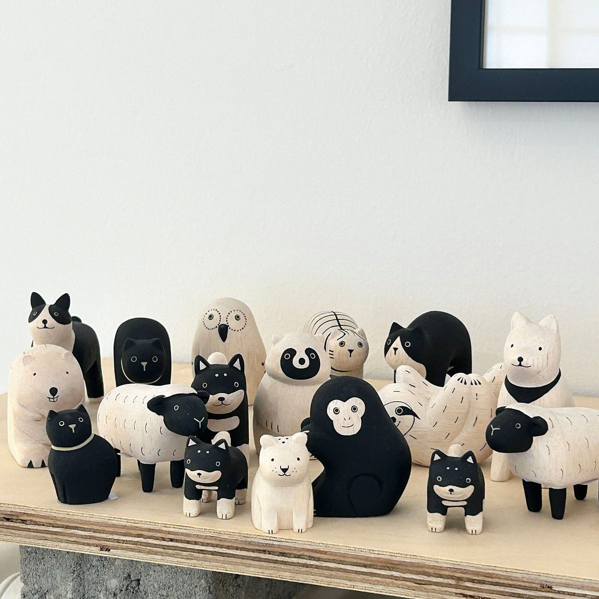 T-lab wood animal figure cat dog tiger sheep