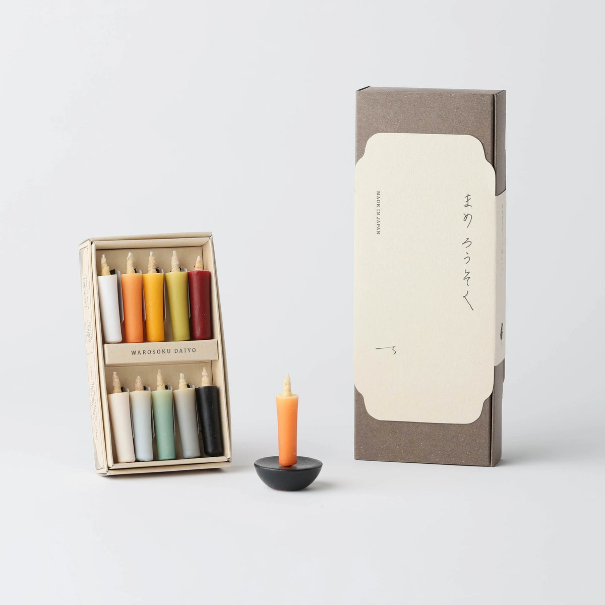 Mini-Kerzenset mit Keramikstand 'Earth Colors' | Daiyo-Daiyo-Schwarz-Tokoro