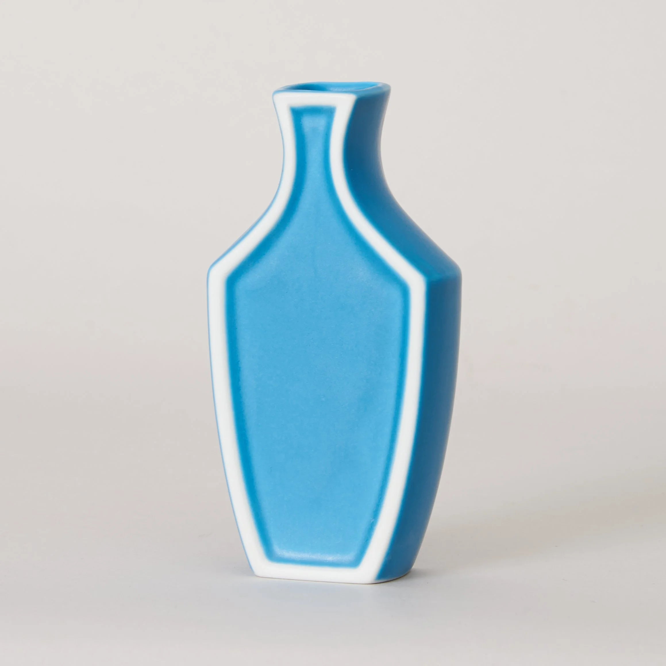 Umrandete Vase "hanairo" Türkisblau Matt-Oda Pottery-Tokoro