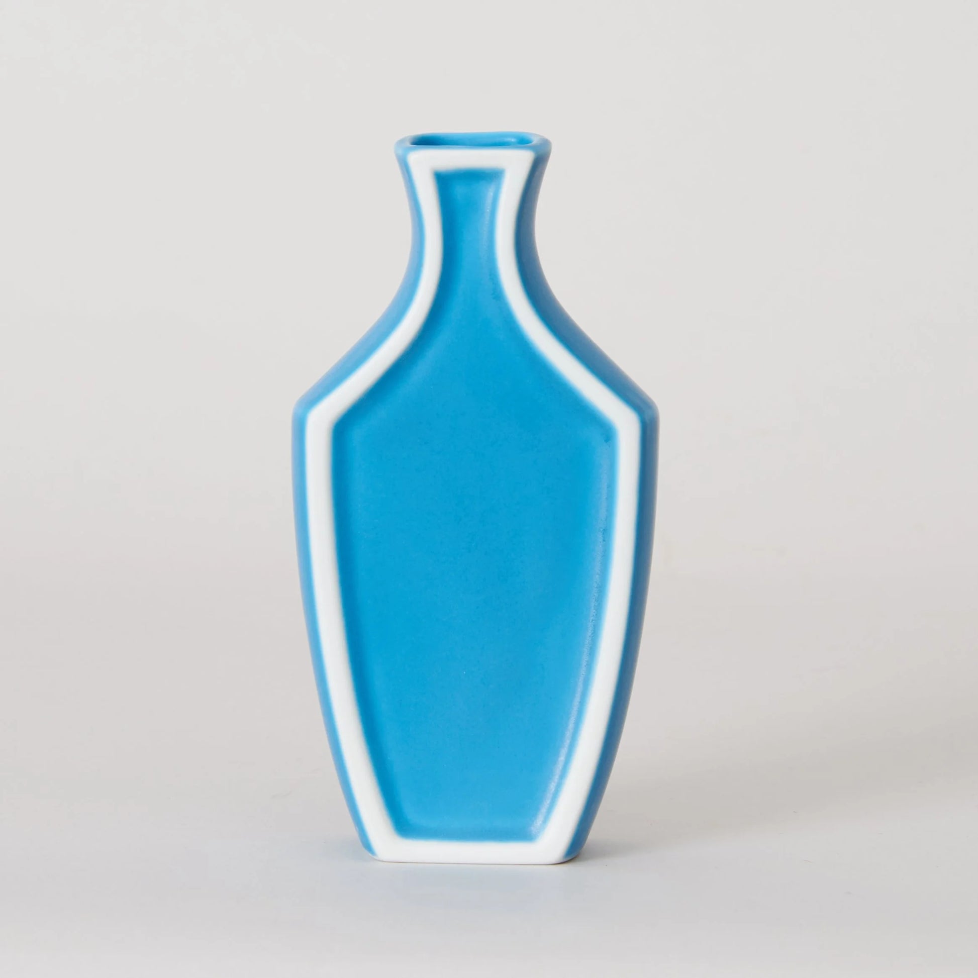 Umrandete Vase "hanairo" Türkisblau Matt-Oda Pottery-Tokoro