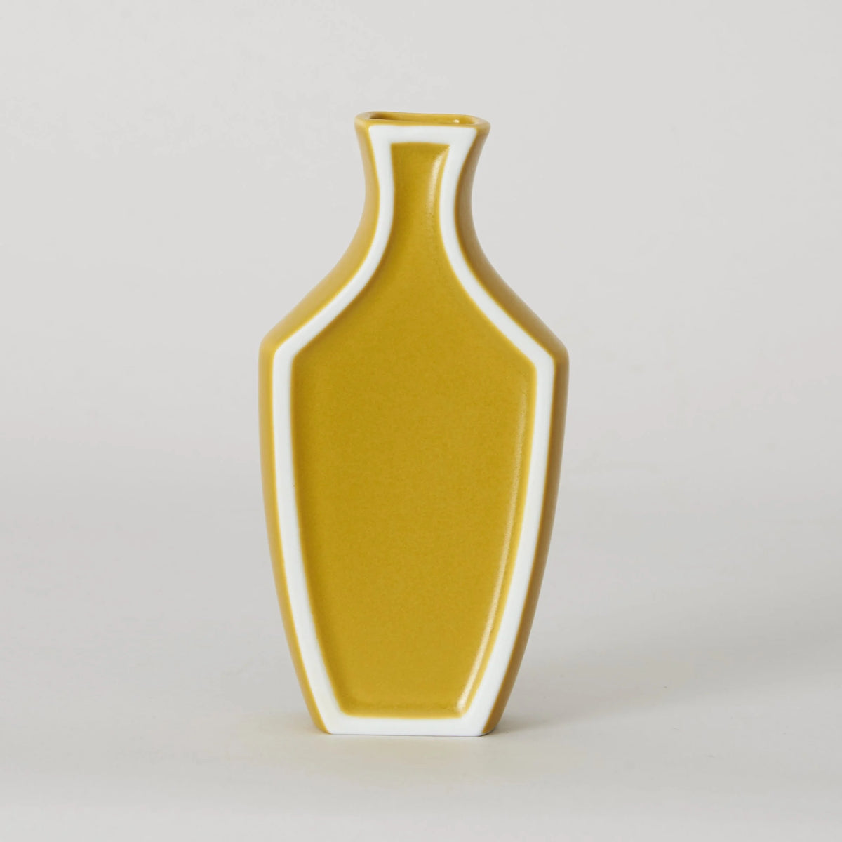 Umrandete Vase "hanairo" Senfgelb Matt-Oda Pottery-Tokoro