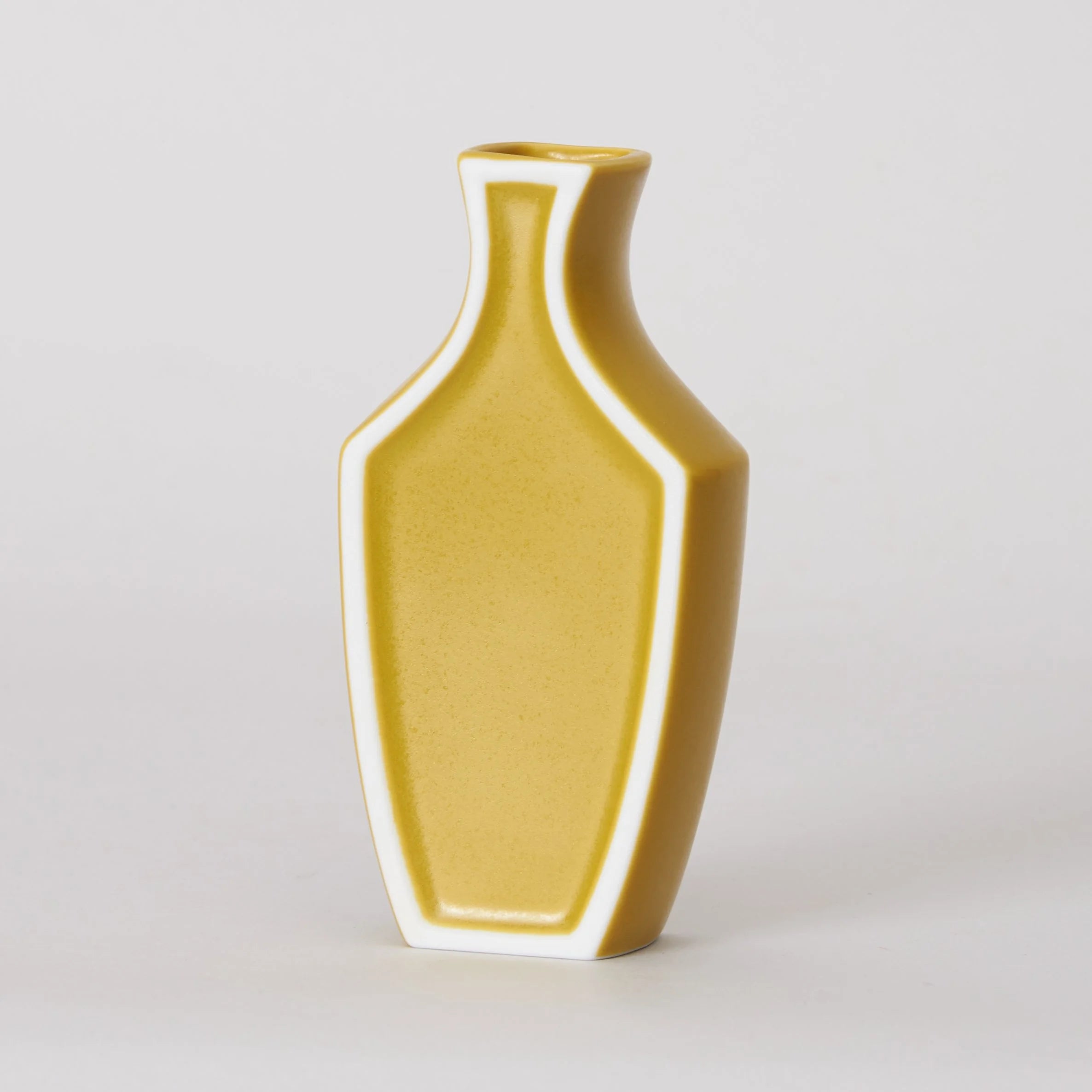 Umrandete Vase "hanairo" Senfgelb Matt-Oda Pottery-Tokoro