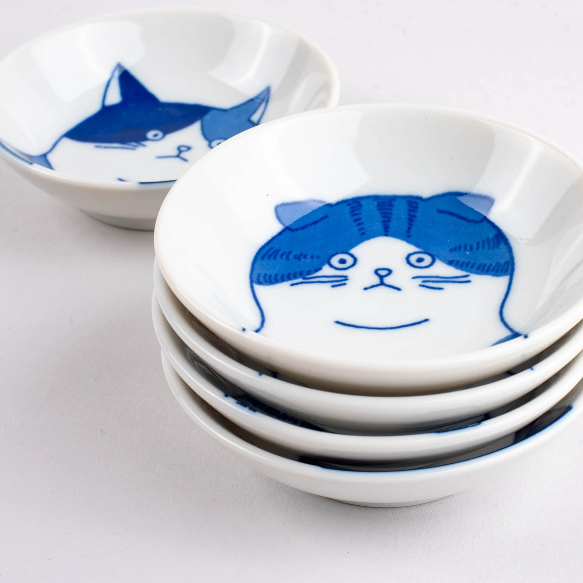 Shichita Katzen-Schälchen Fünfer-Set | 9 cm-YAMAKATSU MINOTOEN-Tokoro