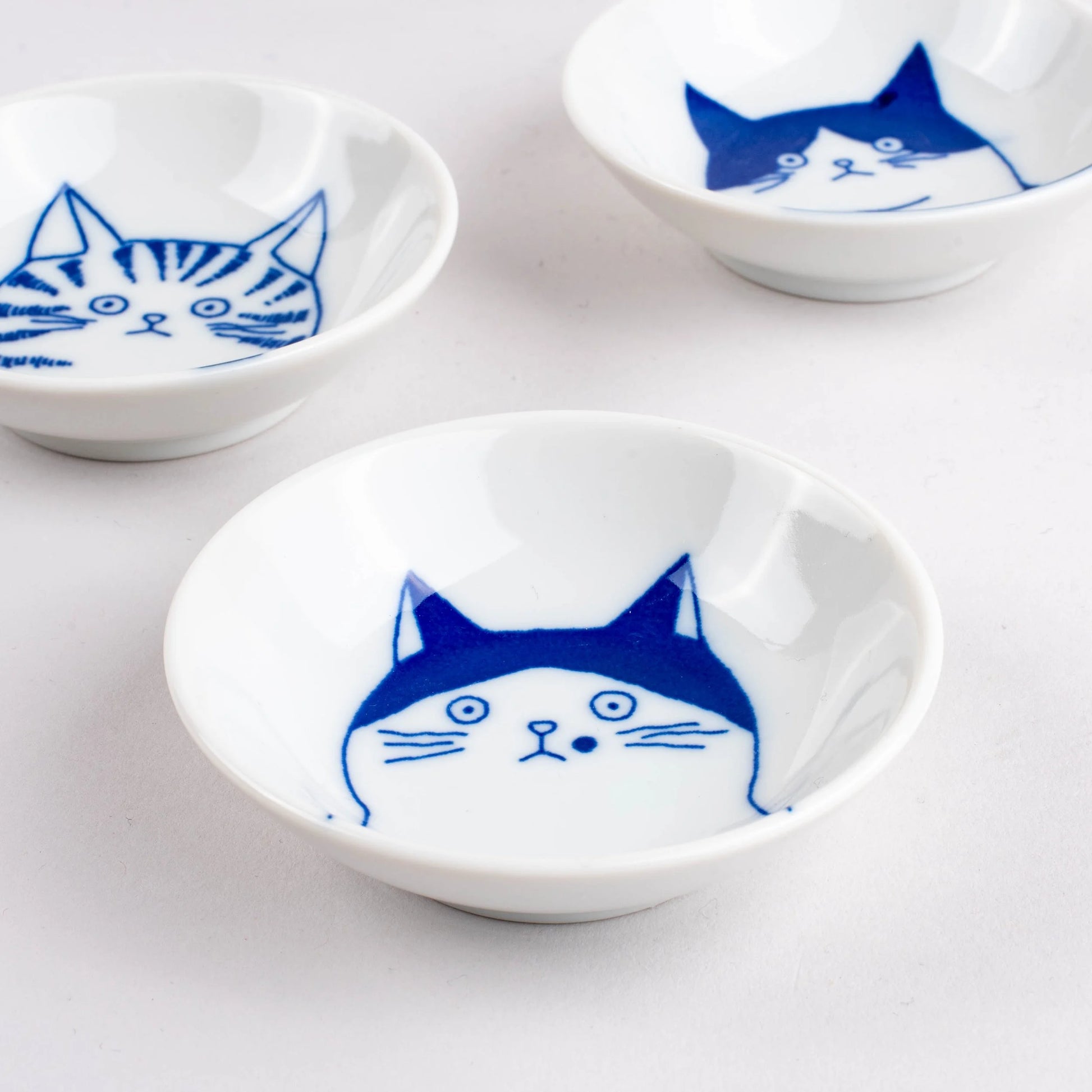 Shichita Katzen-Schälchen Fünfer-Set | 9 cm-YAMAKATSU MINOTOEN-Tokoro