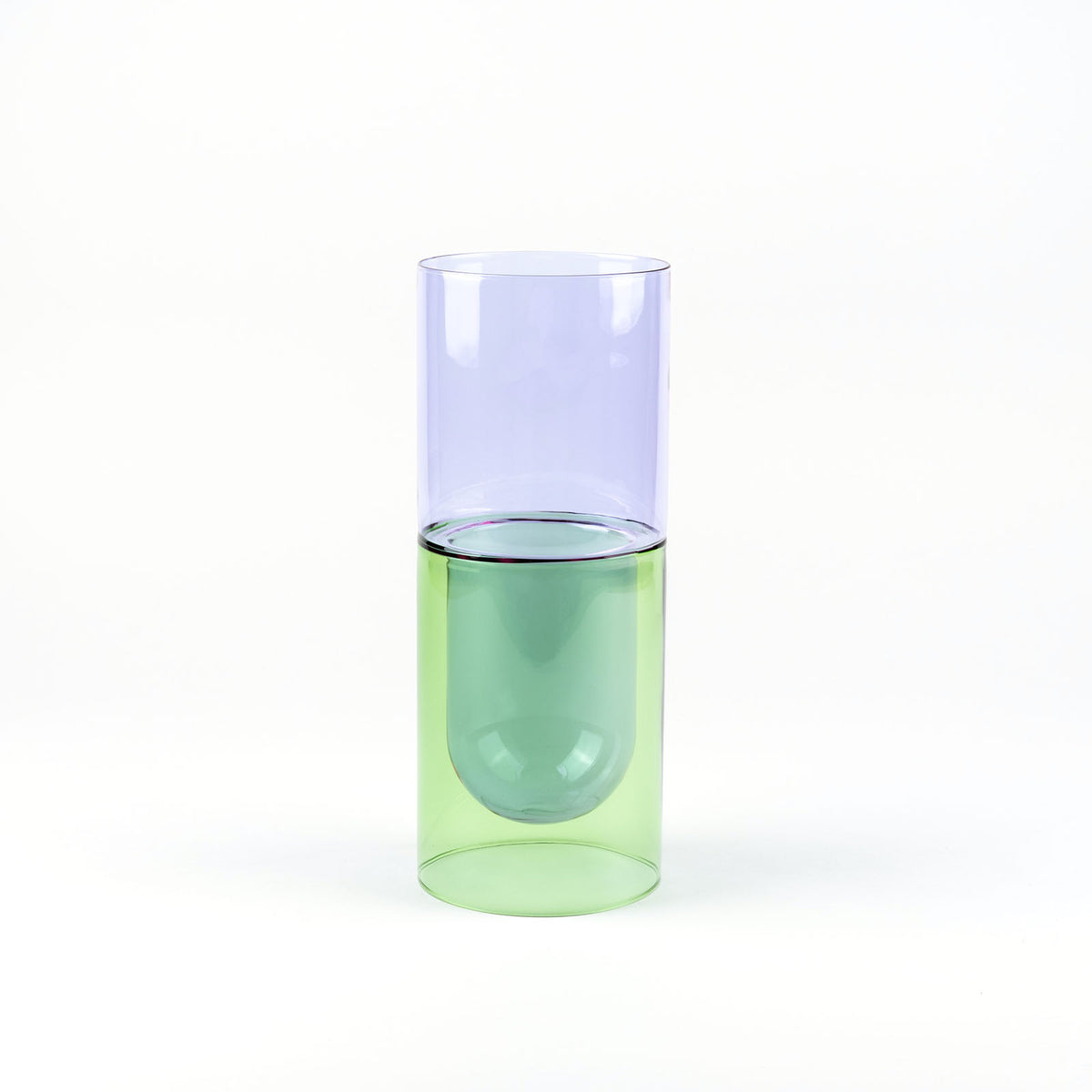 Two Tone DW Vase L | Amabro-Tokoro-Violett x Grün-Tokoro