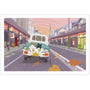Tabineko Postkarte - Herbst: In Fahrt-Active-Tokoro