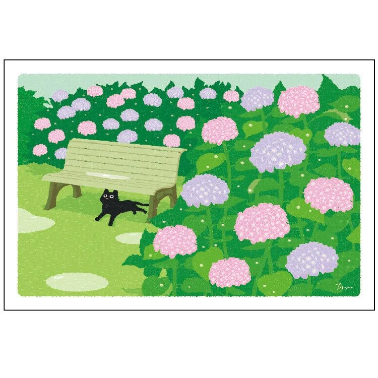 Tabineko Postkarte - Sommer: Hortensien-Active-Tokoro