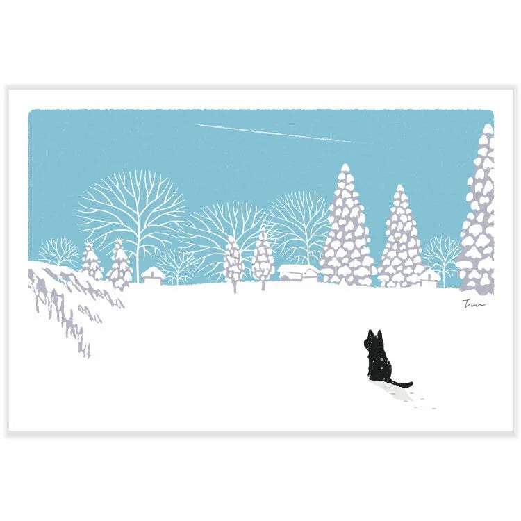 Tabineko Postkarte - Winter: Im Schnee-Active-Tokoro