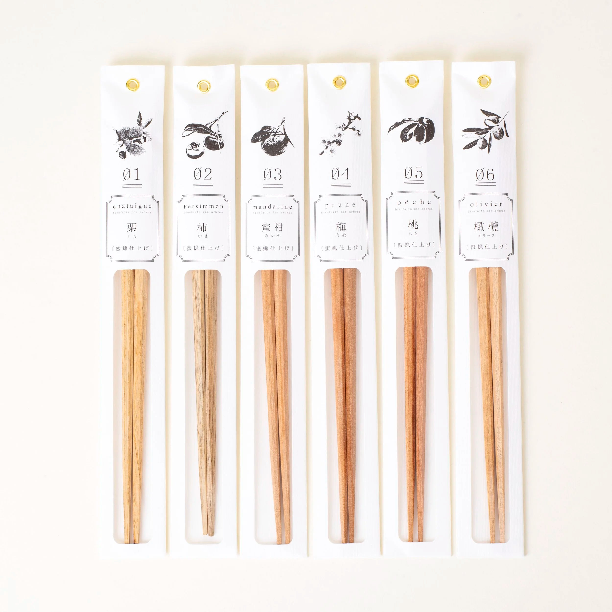 Essstäbchen 'tetoca' aus Obstbaumhölzern