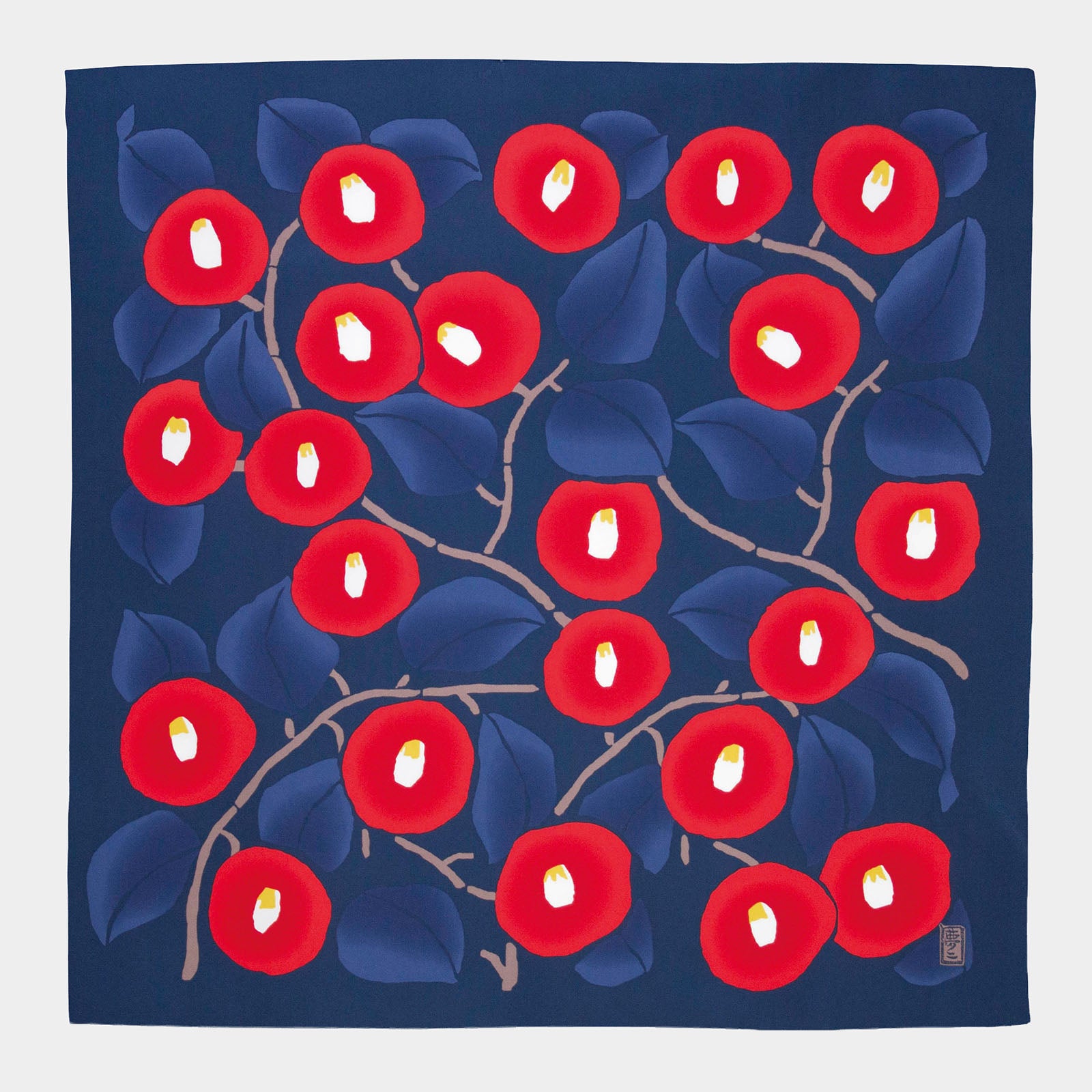 Wasserabweisendes Furoshiki M 'Kamelie' - Yumeji Takehisa | Musubi-Musubi-Tokoro