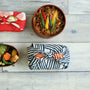 Wendbares Furoshiki S/M 'Knot' Blau/Orange - Isa Monyo | Musubi-Musubi-Tokoro