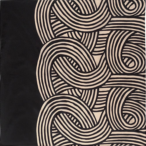 Wasserabweisendes und wendbares Furoshiki L 'Knot' Schwarz/Kaki - Isa Monyo | Musubi