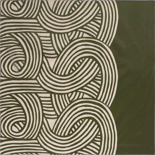 Wasserabweisendes und wendbares Furoshiki L 'Knot' Schwarz/Kaki - Isa Monyo | Musubi