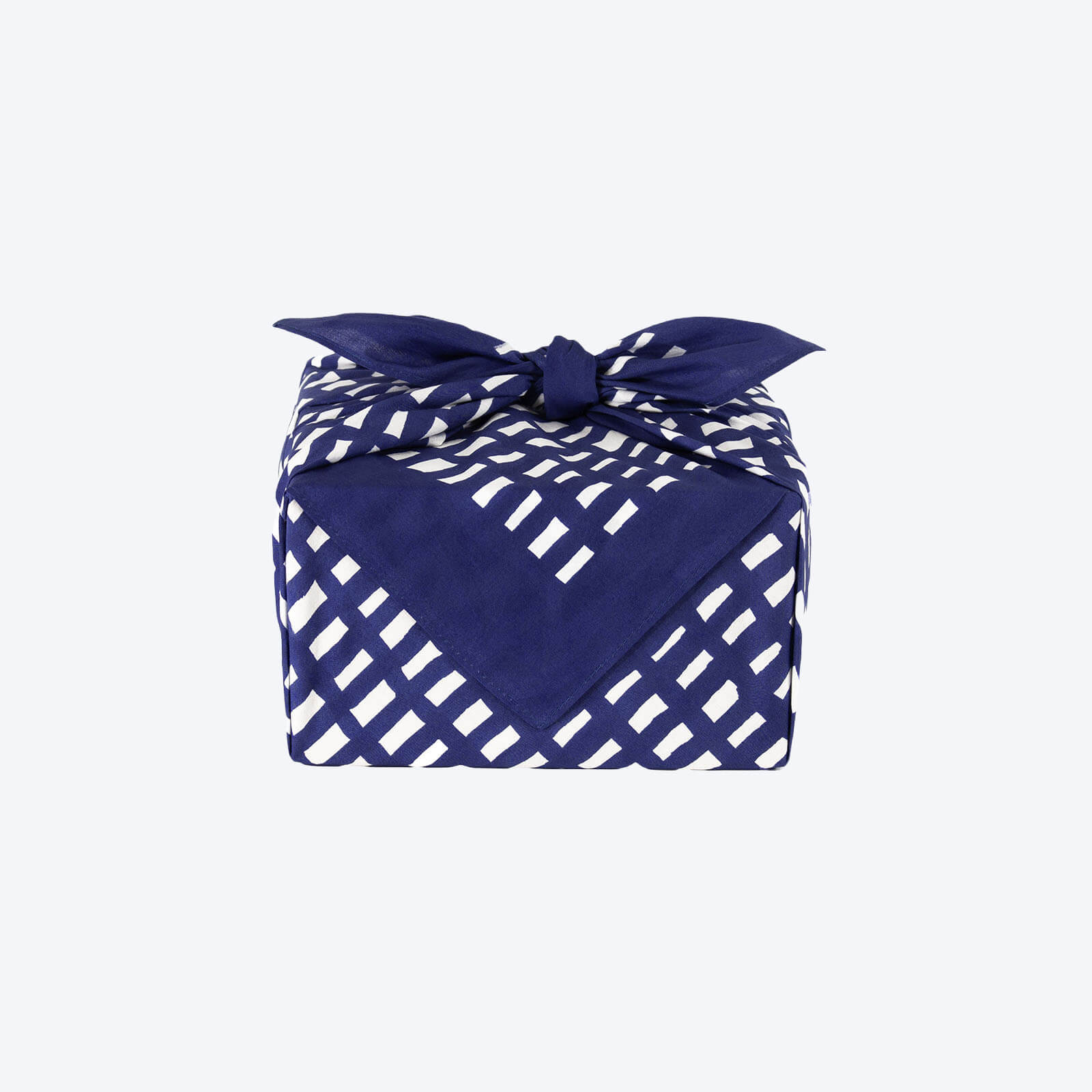 Furoshiki M 'Sora Check' Navy - minä perhonen | Musubi