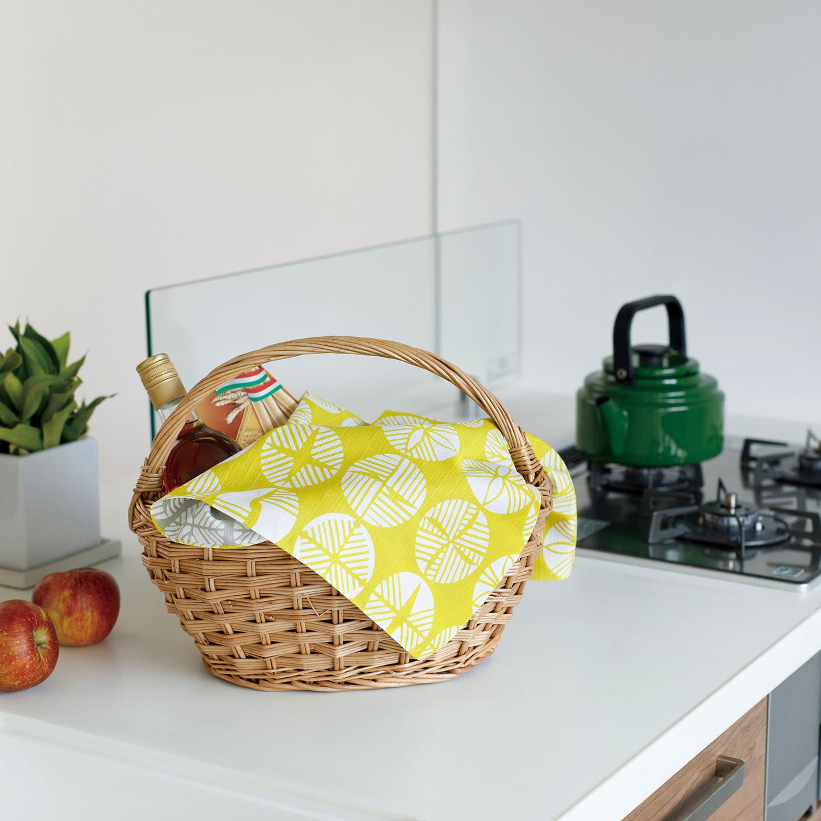 Wendbares Furoshiki S/M 'Kiefer' Gelb/Grau - Isa Monyo | Musubi