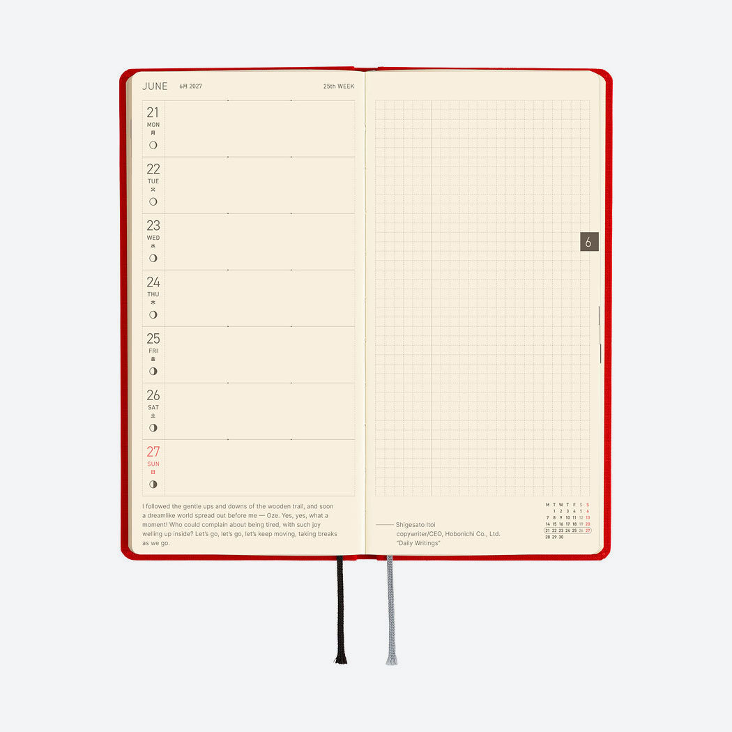Taschenagenda 2027 'Weeks Colors' | Hobonichi