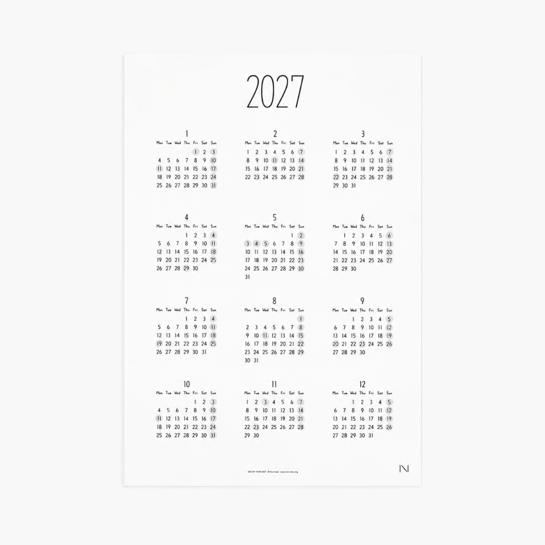 'See by Day' 2027 Poster Calendar | Noritake