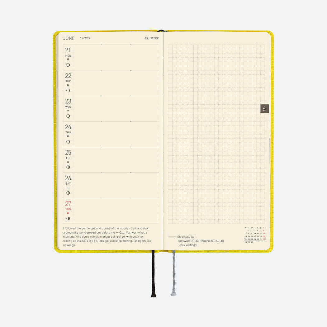 Taschenagenda 2027 'Weeks Colors' | Hobonichi