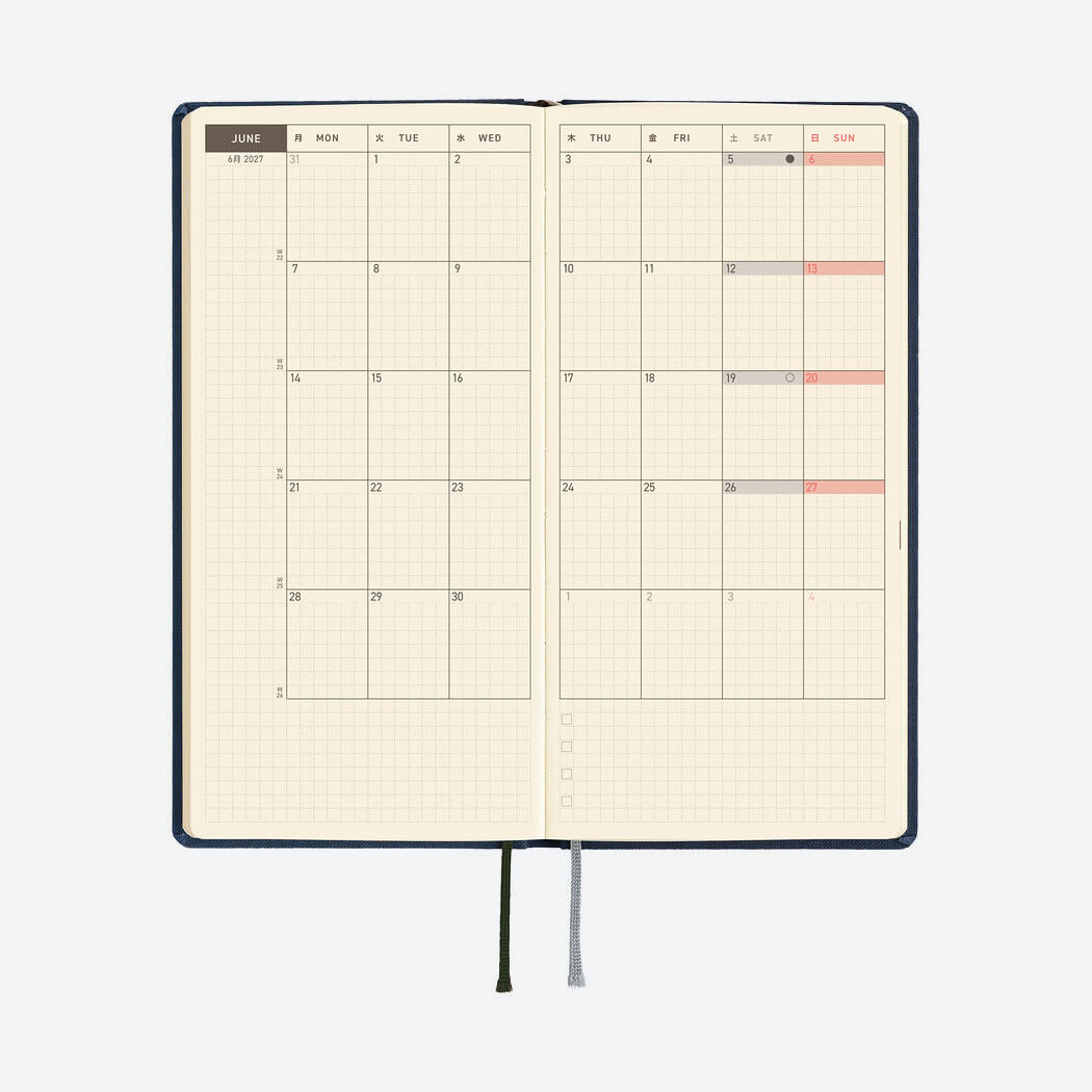 Taschenagenda 2027 'Weeks Colors' | Hobonichi