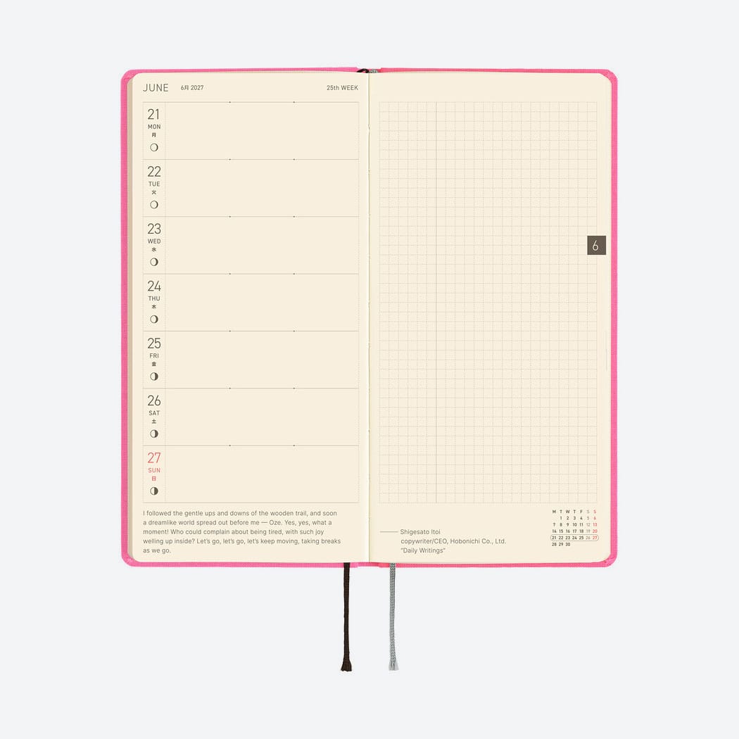 Taschenagenda 2027 'Weeks Colors' | Hobonichi