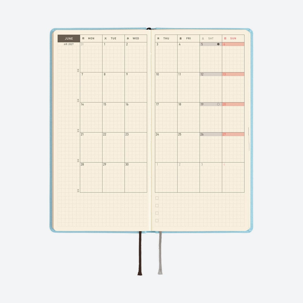 Taschenagenda 2027 'Weeks Colors' | Hobonichi