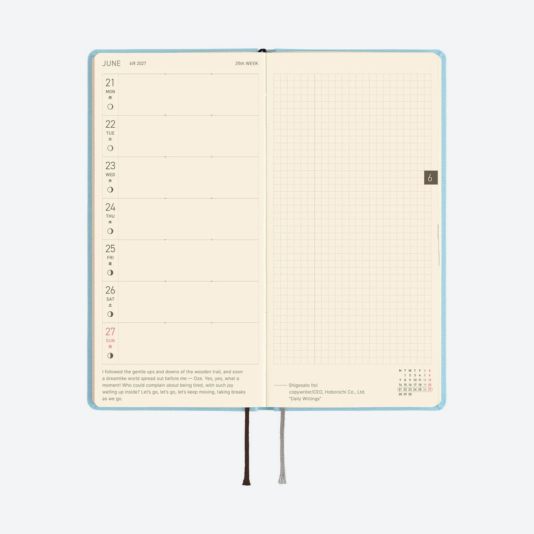 Taschenagenda 2027 'Weeks Colors' | Hobonichi