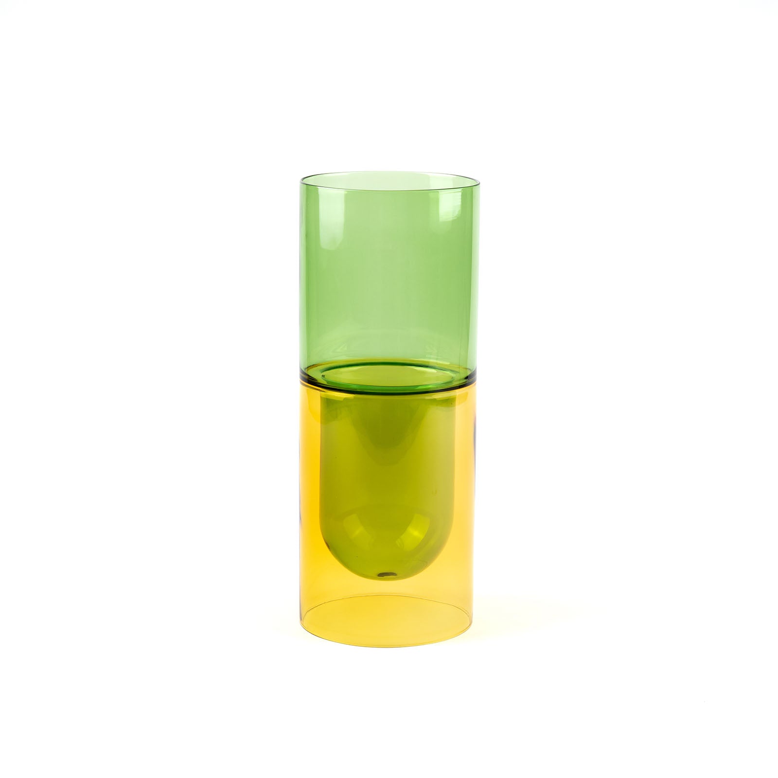 Two Tone DW Vase L | Amabro-Tokoro-Grün x Gelb-Tokoro